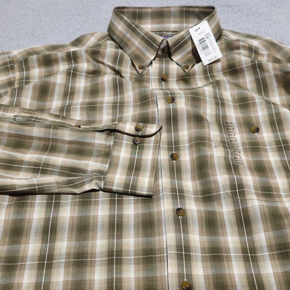 Roundtree & Yorke XLT Tall Retro Print Cotton Blend Stripe Dress Shirt 17-/36